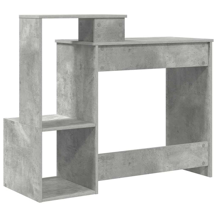 Birou cu raft Gri beton 106 x 40 x 88.5 cm Lemn compozit - WALTI WALTI