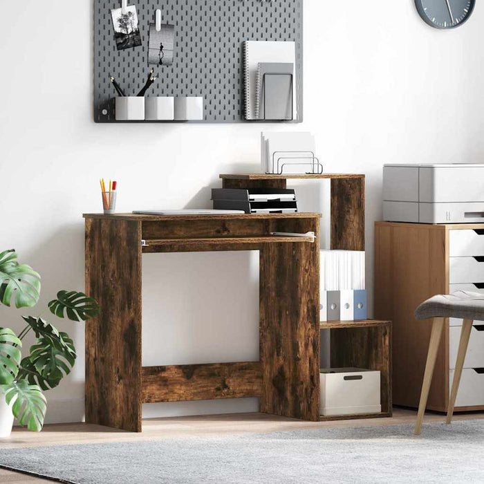 Birou cu raft Stejar afumat 106 x 40 x 88.5 cm Lemn compozit - WALTI WALTI