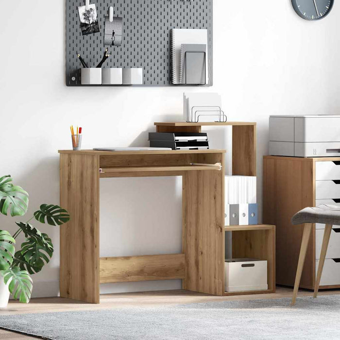 Birou cu raft Stejar Artizanal 106 x 40 x 88.5 cm Lemn compozit - WALTI WALTI