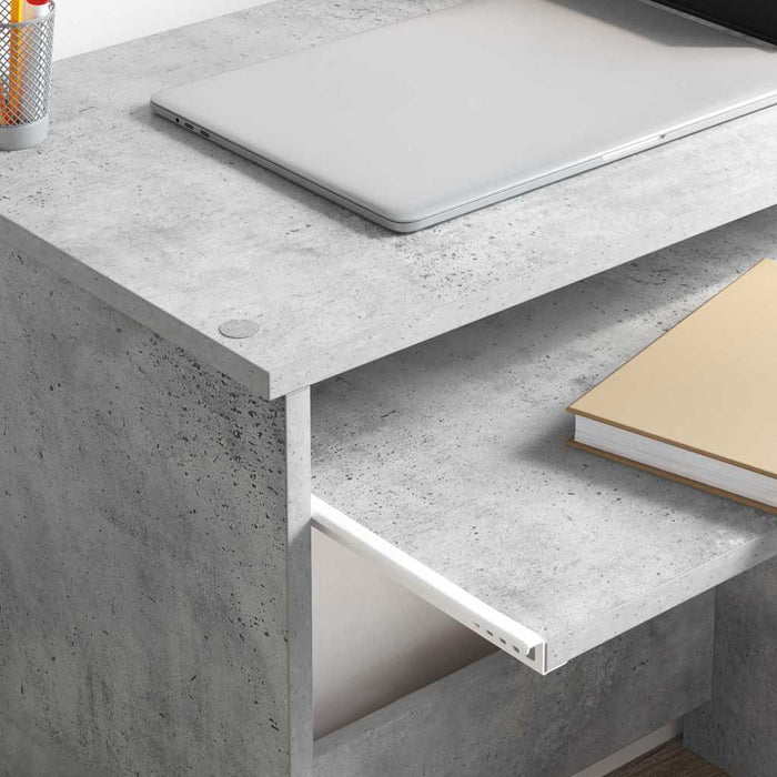 Birou cu depozitare cu raft Gri beton 120.5 x 44 x 88.5 cm - WALTI WALTI