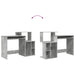 Birou cu depozitare cu raft Gri beton 120.5 x 44 x 88.5 cm - WALTI WALTI