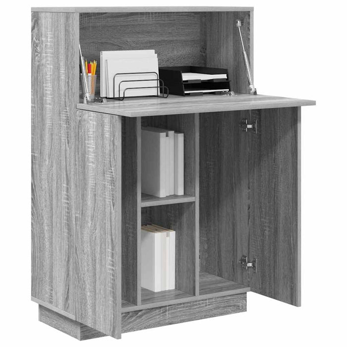 Birou cu raft cu ușă Gri 71.5 x 31.5 x 106.5 cm Lemn compozit - WALTI WALTI