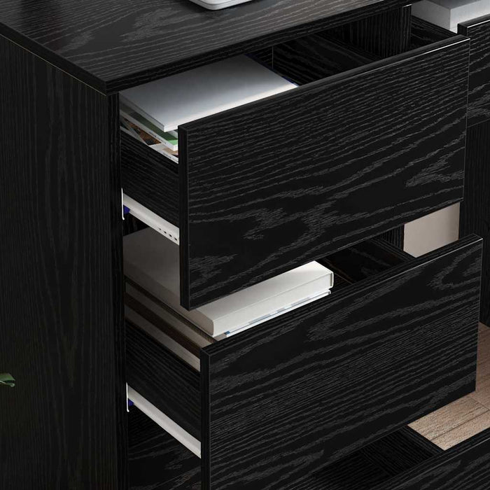 Birou cu sertar Stejar negru 90 x 37.5 x 75 cm Lemn compozit - WALTI WALTI