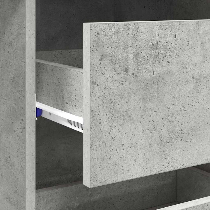 Birou cu sertar Gri beton 90 x 37.5 x 75 cm Lemn compozit - WALTI WALTI