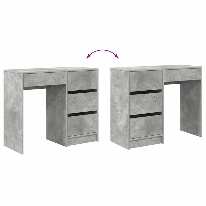 Birou cu sertar Gri beton 90 x 37.5 x 75 cm Lemn compozit - WALTI WALTI
