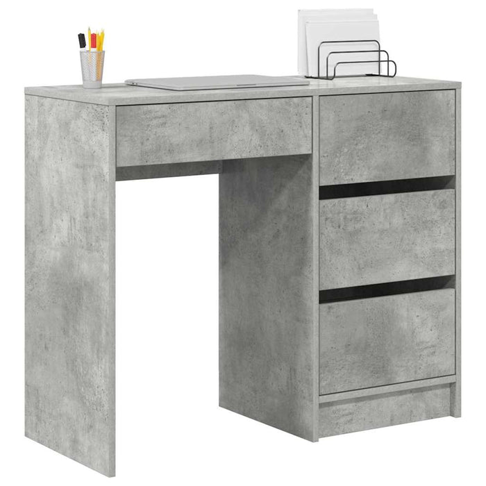 Birou cu sertar Gri beton 90 x 37.5 x 75 cm Lemn compozit - WALTI WALTI