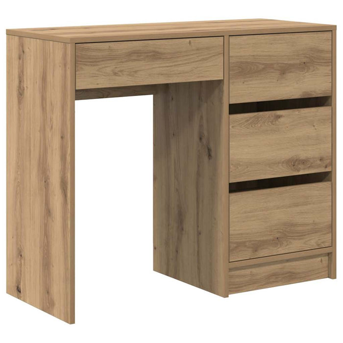 Birou cu raft stejar artizanal 90 x 37.5 x 75 cm Lemn compozit - WALTI WALTI