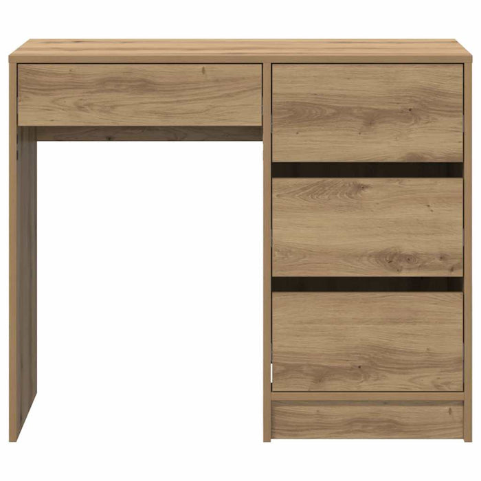 Birou cu raft stejar artizanal 90 x 37.5 x 75 cm Lemn compozit - WALTI WALTI