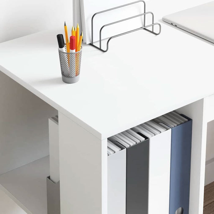 Birou cu Depozitare Alb 130 x 50.5 x 75 cm Lemn compozit - WALTI WALTI