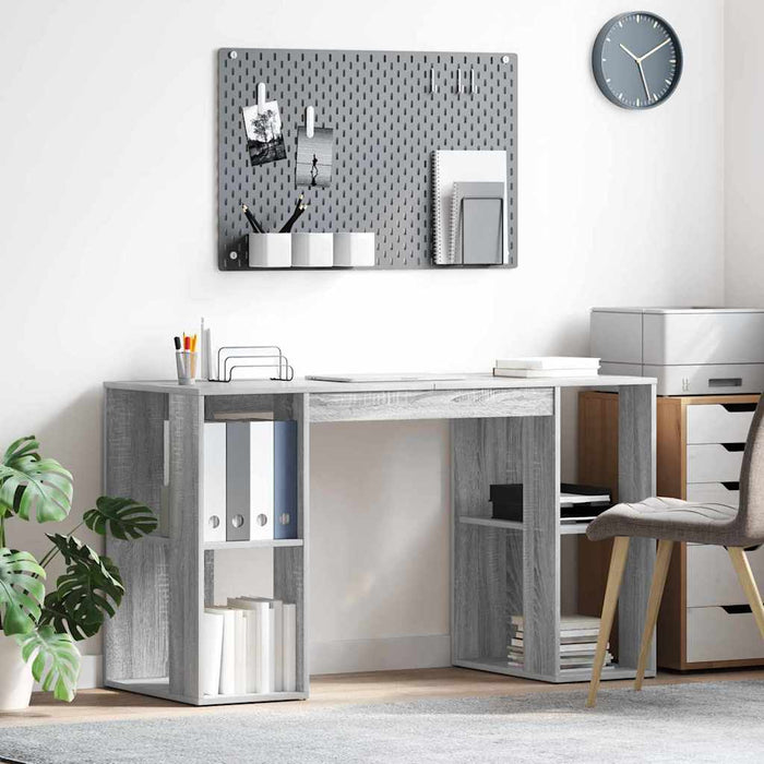 Birou cu Depozitare Gri Sonoma 130 x 50.5 x 75 cm Lemn compozit - WALTI WALTI