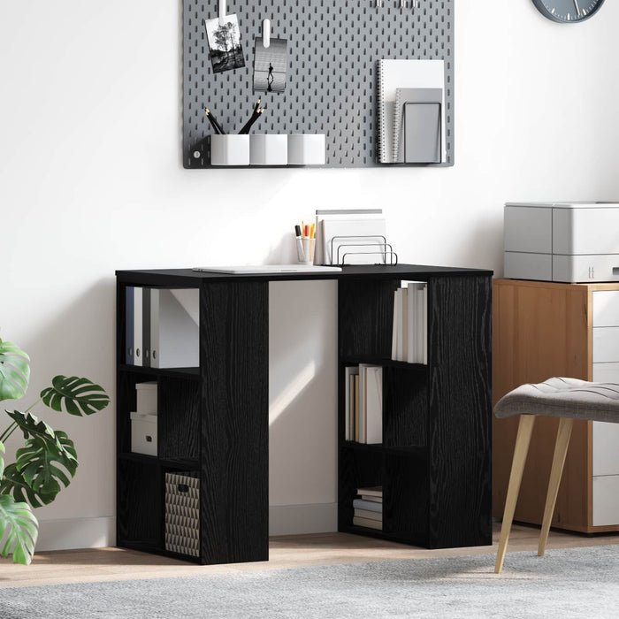 Birou cu raft Stejar Negru 90 x 50 x 75 cm Lemn compozit - WALTI WALTI