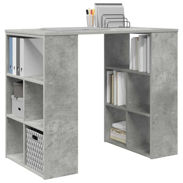 Birou cu raft Gri din beton 90 x 50 x 75 cm Lemn compozit - WALTI WALTI