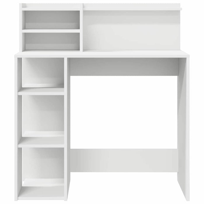 Birou cu Stocare cu raft Alb 90 x 48 x 101.5 cm Lemn compozit - WALTI WALTI