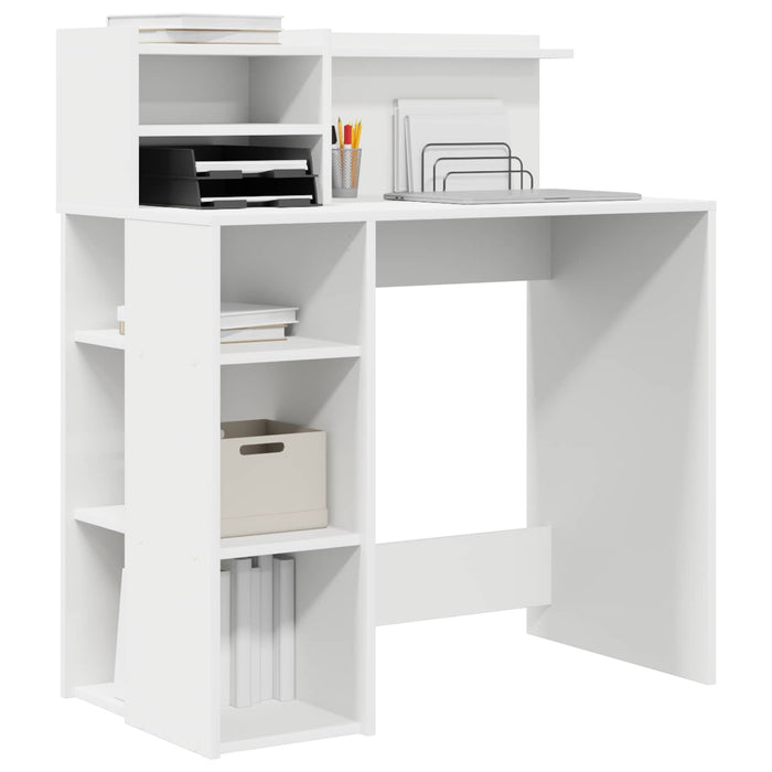 Birou cu raft Alb 90 x 48 x 101,5 cm Lemn compozit WALTI