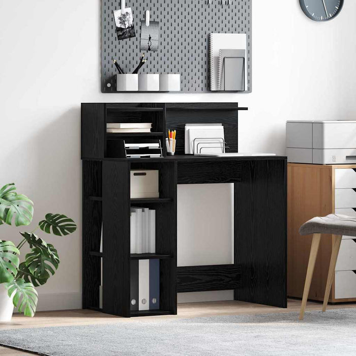 Birou cu Stocare Stejar Negru 90 x 48 x 101.5 cm Lemn compozit - WALTI WALTI