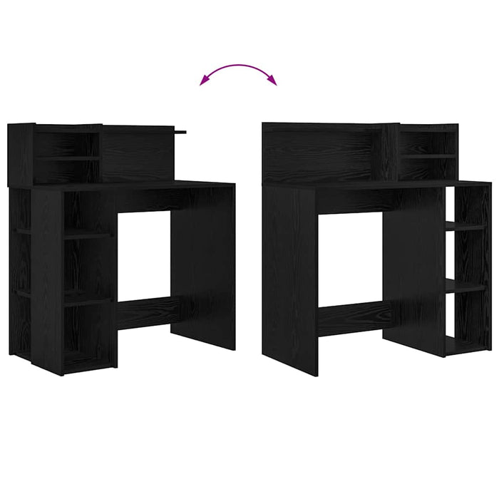 Birou cu Stocare Stejar Negru 90 x 48 x 101.5 cm Lemn compozit - WALTI WALTI