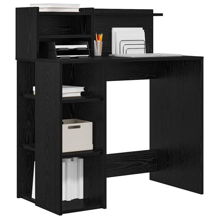 Birou cu Stocare Stejar Negru 90 x 48 x 101.5 cm Lemn compozit - WALTI WALTI