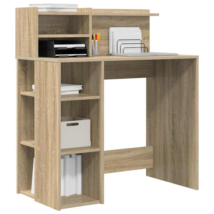Birou cu Stocare Stejar sonoma 90 x 48 x 101.5 cm Lemn compozit - WALTI WALTI