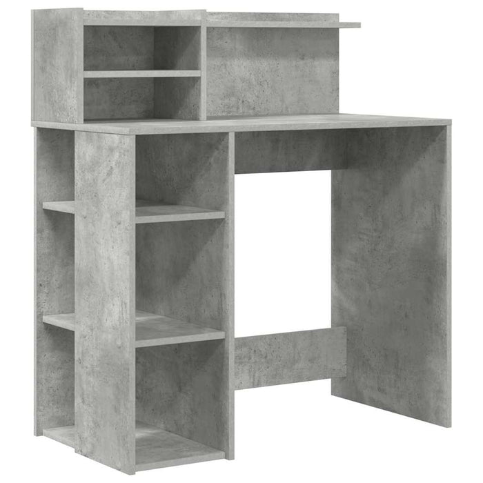 Birou cu Stocare Gri beton 90 x 48 x 101.5 cm Lemn compozit - WALTI WALTI