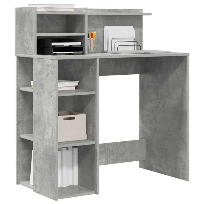 Birou cu Stocare Gri beton 90 x 48 x 101.5 cm Lemn compozit - WALTI WALTI