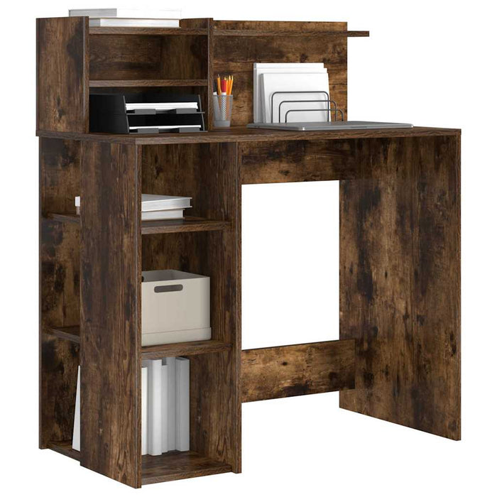Birou cu Stocare Stejar afumat 90 x 48 x 101.5 cm Lemn compozit - WALTI WALTI