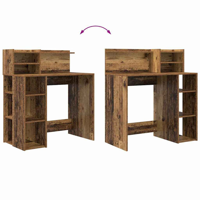 Birou cu Stocare Lemn Vechi 90 x 48 x 101.5 cm Lemn compozit - WALTI WALTI