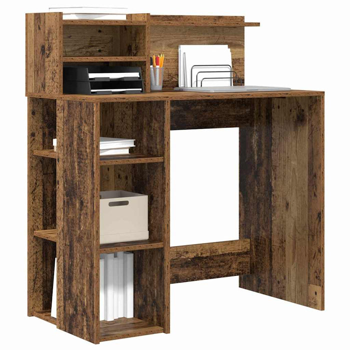Birou cu Stocare Lemn Vechi 90 x 48 x 101.5 cm Lemn compozit - WALTI WALTI
