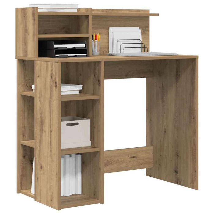 Birou cu Stocare cu raft stejar artizanal 90 x 48 x 101.5 cm - WALTI WALTI