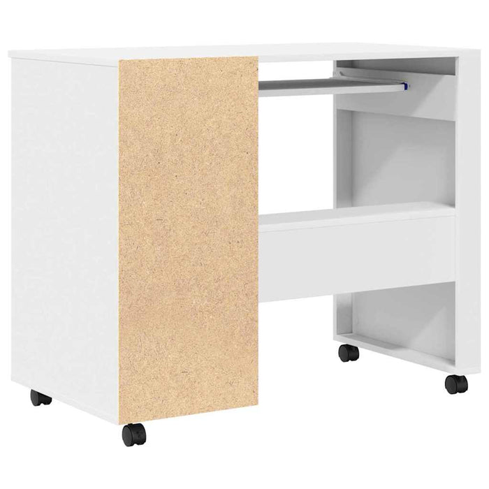 Birou cu roți cu sertar Alb 91 x 50 x 77 cm Lemn compozit - WALTI WALTI