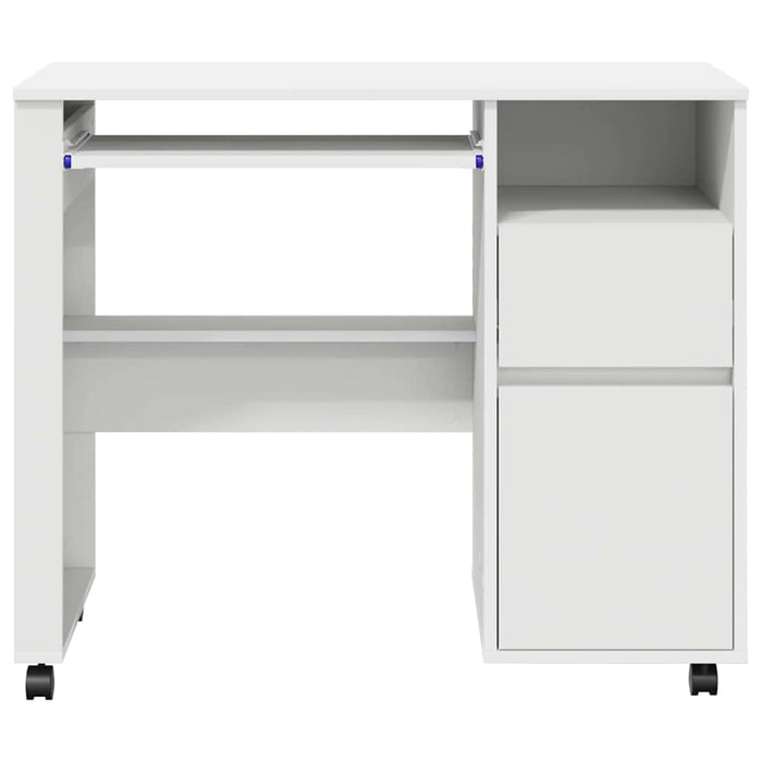 Birou cu roți cu sertar Alb 91 x 50 x 77 cm Lemn compozit - WALTI WALTI