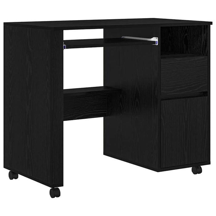 Birou cu roți Stejar Negru 91 x 50 x 77 cm Lemn compozit - WALTI WALTI