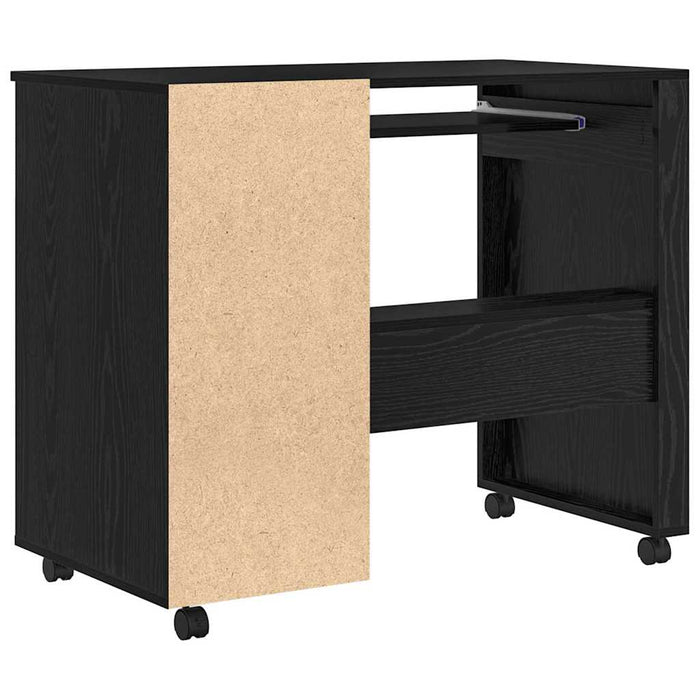 Birou cu roți Stejar Negru 91 x 50 x 77 cm Lemn compozit - WALTI WALTI
