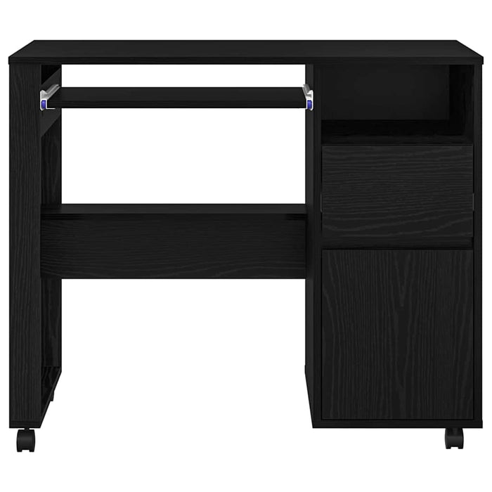 Birou cu roți Stejar Negru 91 x 50 x 77 cm Lemn compozit - WALTI WALTI