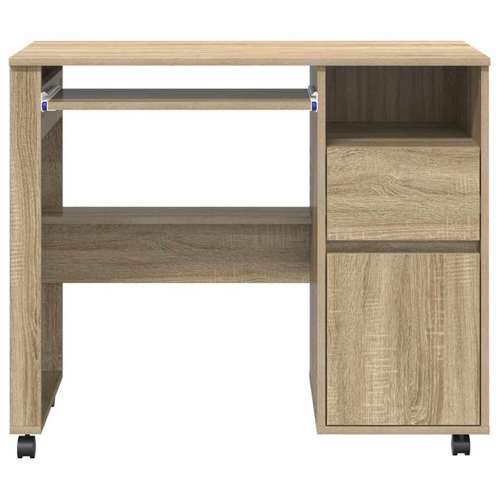 Birou cu roți Stejar Sonoma 91 x 50 x 77 cm Lemn compozit - WALTI WALTI