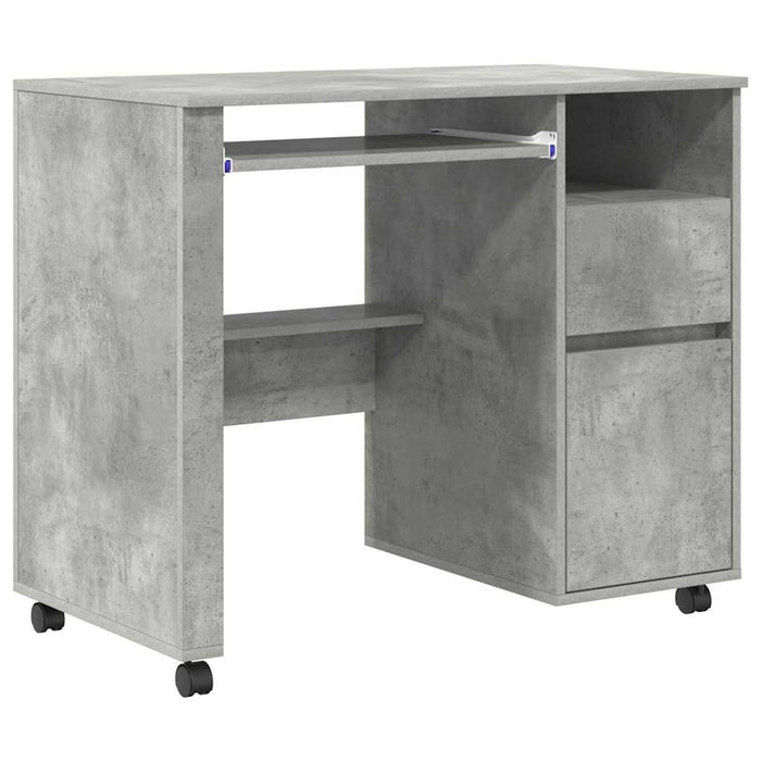 Birou cu roți Gri din beton 91 x 50 x 77 cm Lemn compozit - WALTI WALTI
