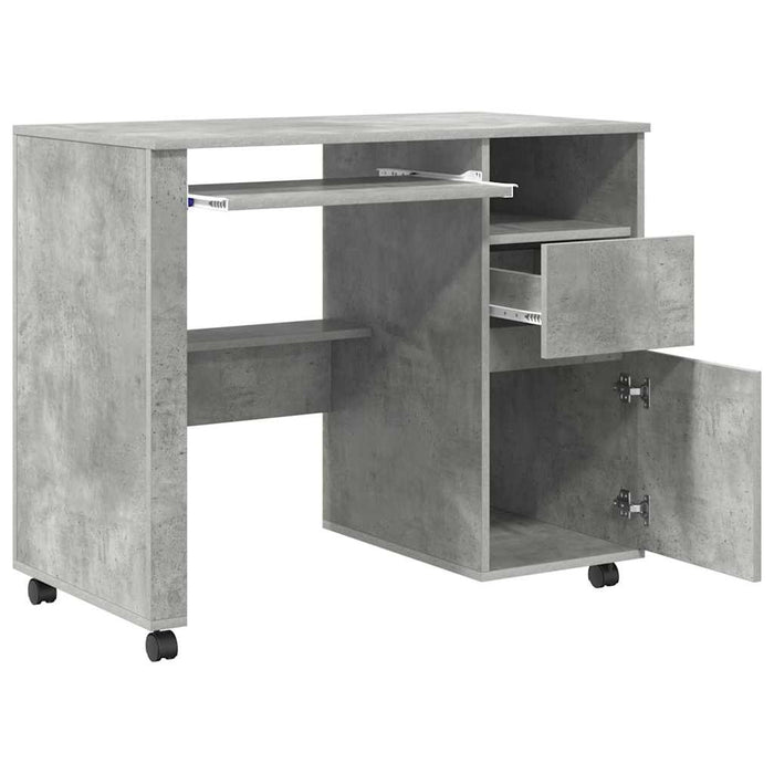 Birou cu roți Gri din beton 91 x 50 x 77 cm Lemn compozit - WALTI WALTI