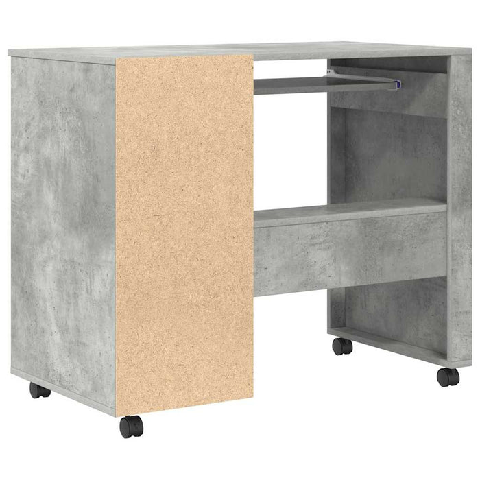 Birou cu roți Gri din beton 91 x 50 x 77 cm Lemn compozit - WALTI WALTI