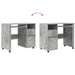 Birou cu roți Gri din beton 91 x 50 x 77 cm Lemn compozit - WALTI WALTI