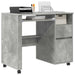 Birou cu roți Gri din beton 91 x 50 x 77 cm Lemn compozit - WALTI WALTI