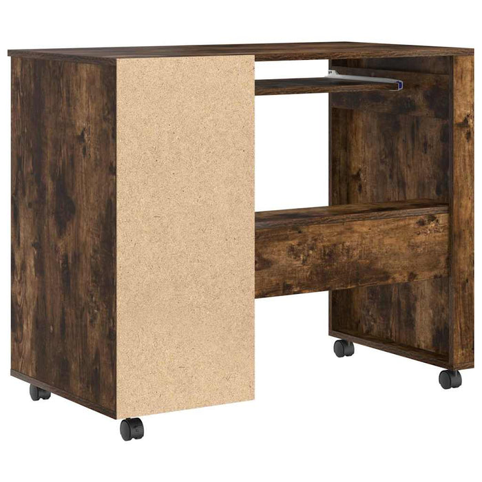 Birou cu roți Stejar fumuriu 91 x 50 x 77 cm Lemn compozit - WALTI WALTI