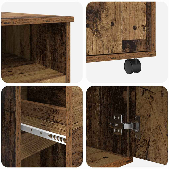 Birou cu roți cu raft Lemn Vechi 91 x 50 x 77 cm Lemn compozit - WALTI WALTI