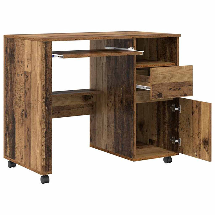 Birou cu roți cu raft Lemn Vechi 91 x 50 x 77 cm Lemn compozit - WALTI WALTI