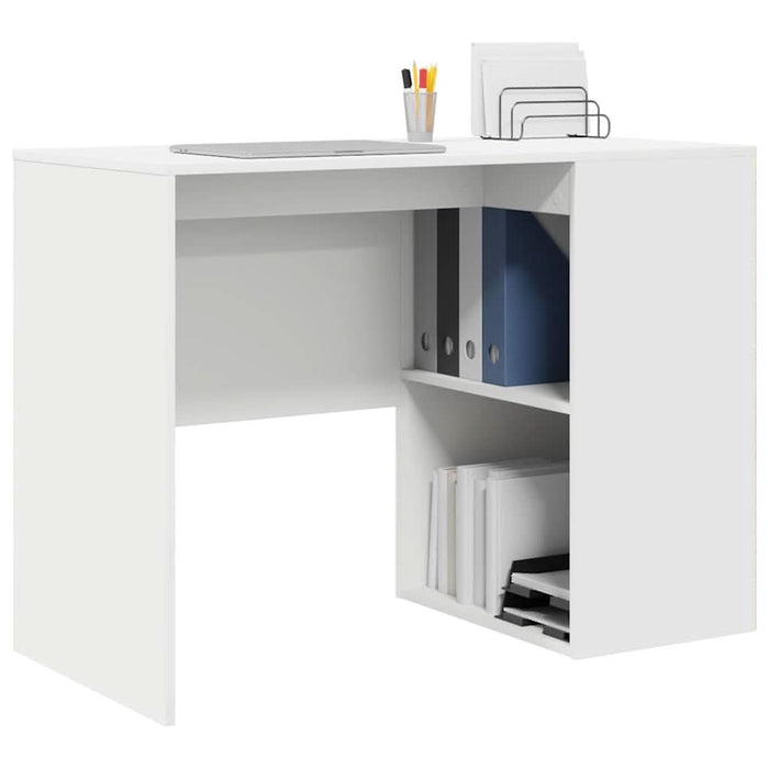 Birou cu raft cu depozitare Alb 102 x 50 x 75 cm Lemn compozit - WALTI WALTI