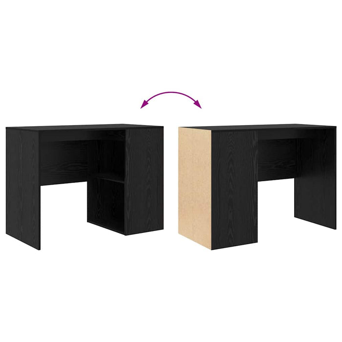 Birou cu raft Stejar negru 102 x 50 x 75 cm Lemn compozit - WALTI WALTI