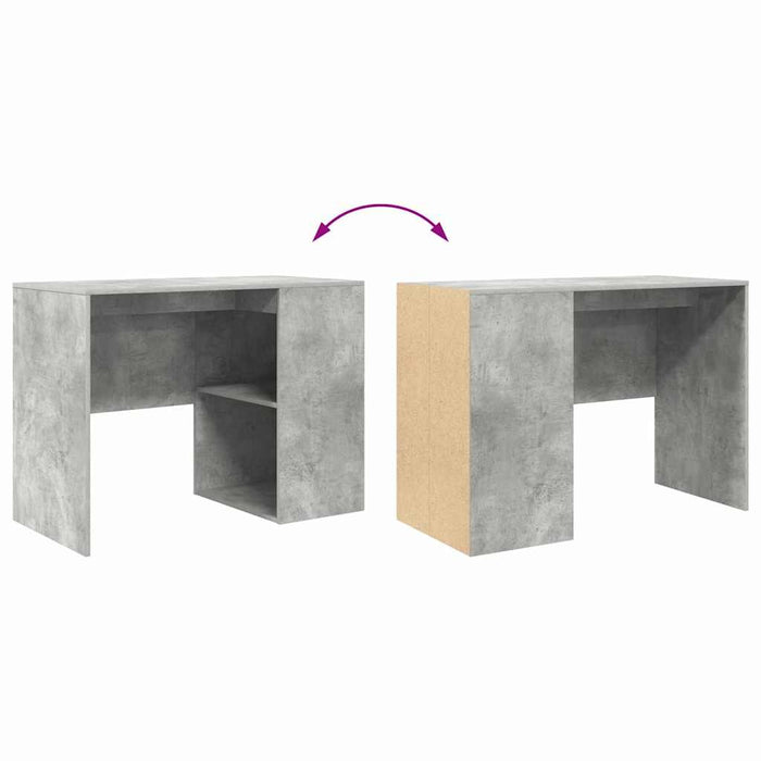 Birou cu raft Gri beton 102 x 50 x 75 cm Lemn compozit - WALTI WALTI