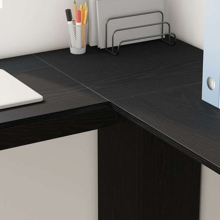 Birou de Colț cu Stocare Stejar negru 140 x 113.5 x 75 cm - WALTI WALTI