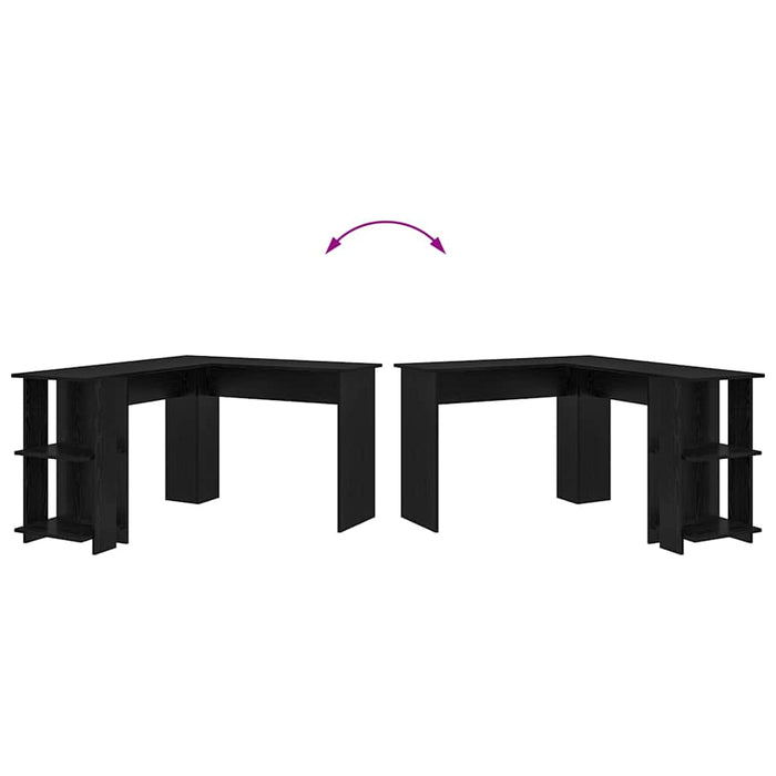 Birou de Colț cu Stocare Stejar negru 140 x 113.5 x 75 cm - WALTI WALTI