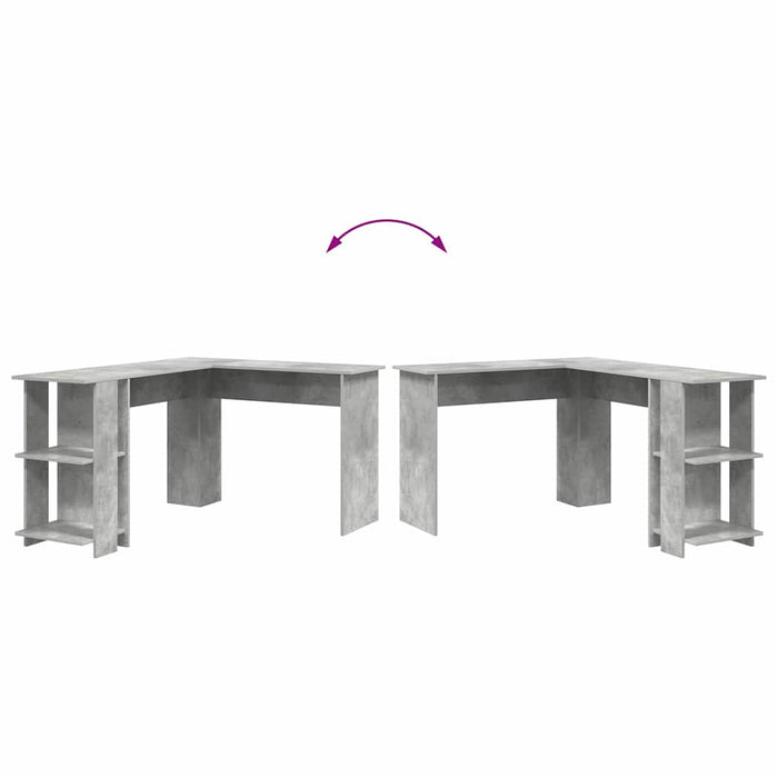Birou de colț Gri din beton 140 x 113,5 x 75 cm Lemn compozit - WALTI WALTI