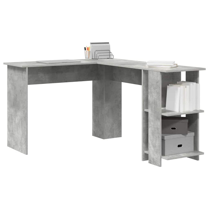 Birou de colț Gri din beton 140 x 113,5 x 75 cm Lemn compozit - WALTI WALTI