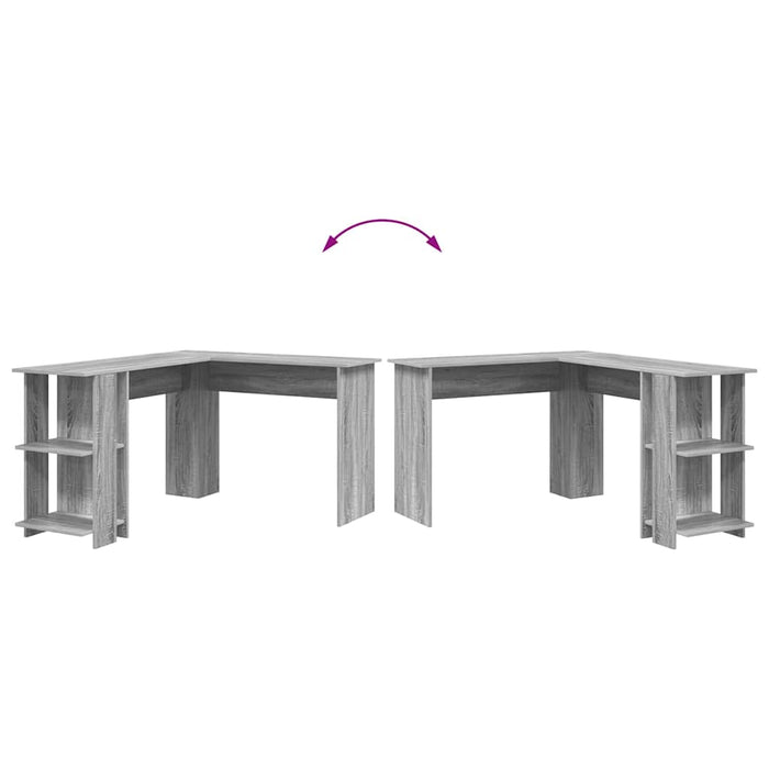 Birou Colțar cu Depozitare Gri Sonoma 140 x 113.5 x 75 cm - WALTI WALTI
